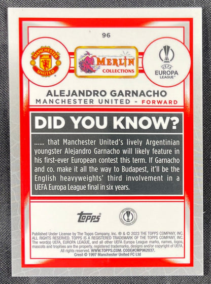Alejandro Garnacho 2022-23 Topps Merlin Pink Mojo RC #96 /275