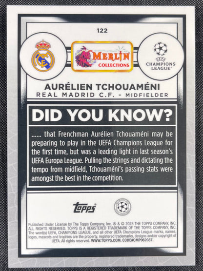 Aurelien Tchouameni 2022-23 Topps Merlin Gold Atomic Refractor #122 /50