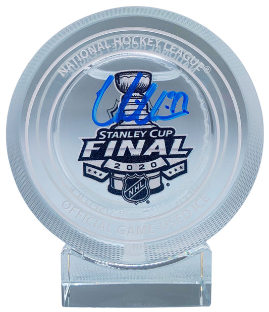 Victor Hedman autograph signed Game Used Ice puck Tampa Bay Lightning JSA COA