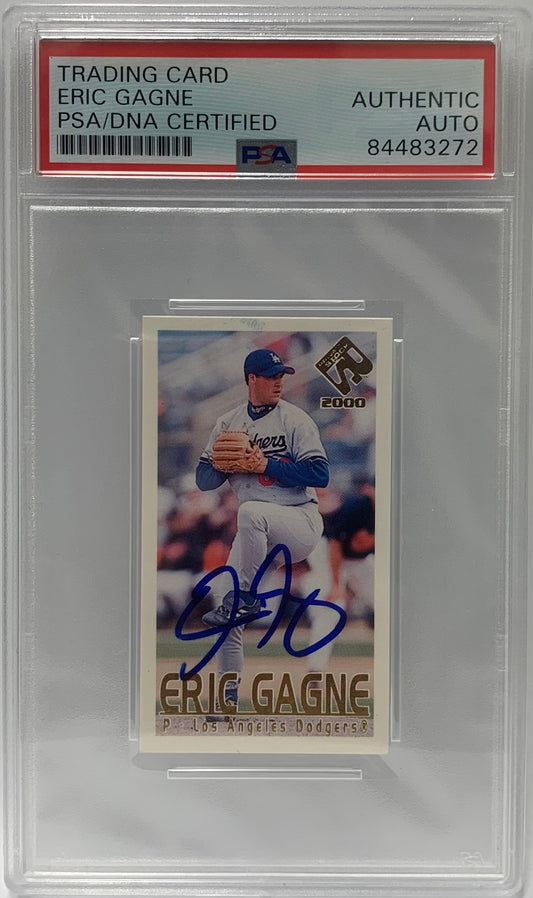 Eric Gagne Auto RC #25 1999 Pacific Trading Card LA Dodgers PSA Encap Mini