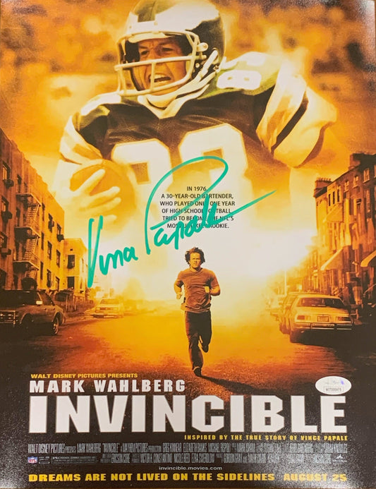 Vince Papale autographed signed 11x14 NFL Philadelphia Eagles JSA COA