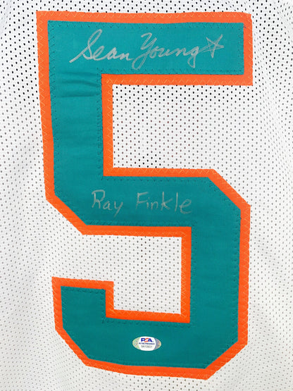 SEAN YOUNG "RAY FINKLE" SIGNED INSCRIBED CUSTOM WHITE AUTOGRAPHED INSCRIBED JERSEY PSA COA ACE VENTURA