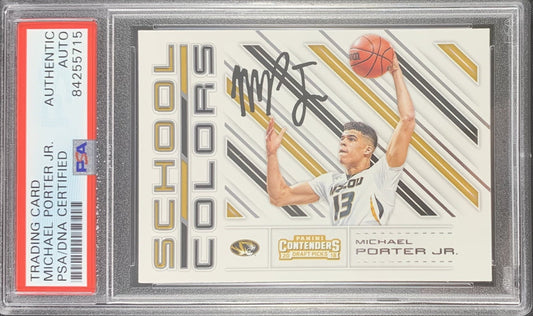 Michael Porter Jr. signed RC Panini Contenders Mizzou Tigers PSA Encapsulated