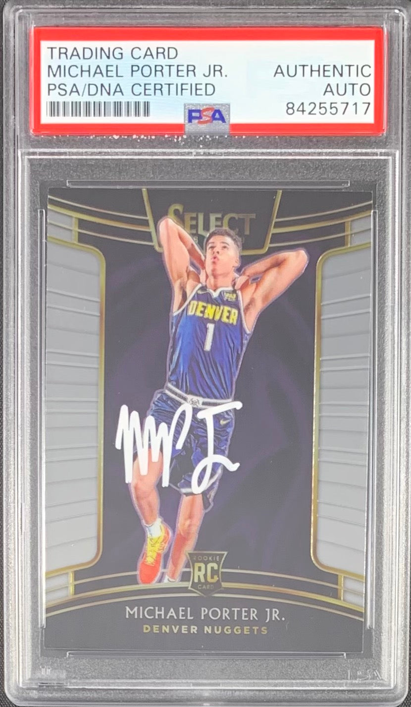Michael Porter Jr. signed RC Panini Select #37 Denver Nuggets PSA Encapsulated