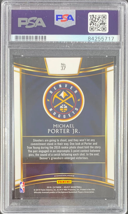 Michael Porter Jr. signed RC Panini Select #37 Denver Nuggets PSA Encapsulated