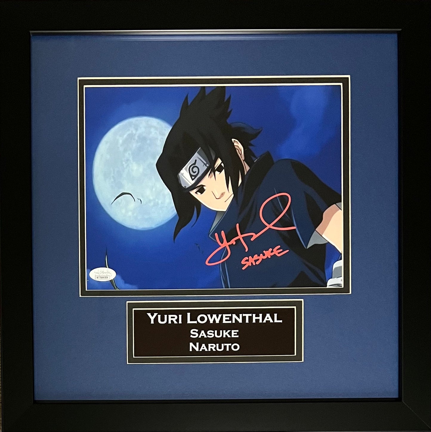 Yuri Lowenthal signed inscribed framed 8x10 photo Sasuke Uchiha JSA COA Naruto