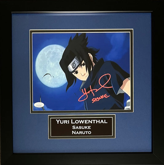 Yuri Lowenthal signed inscribed framed 8x10 photo Sasuke Uchiha JSA COA Naruto