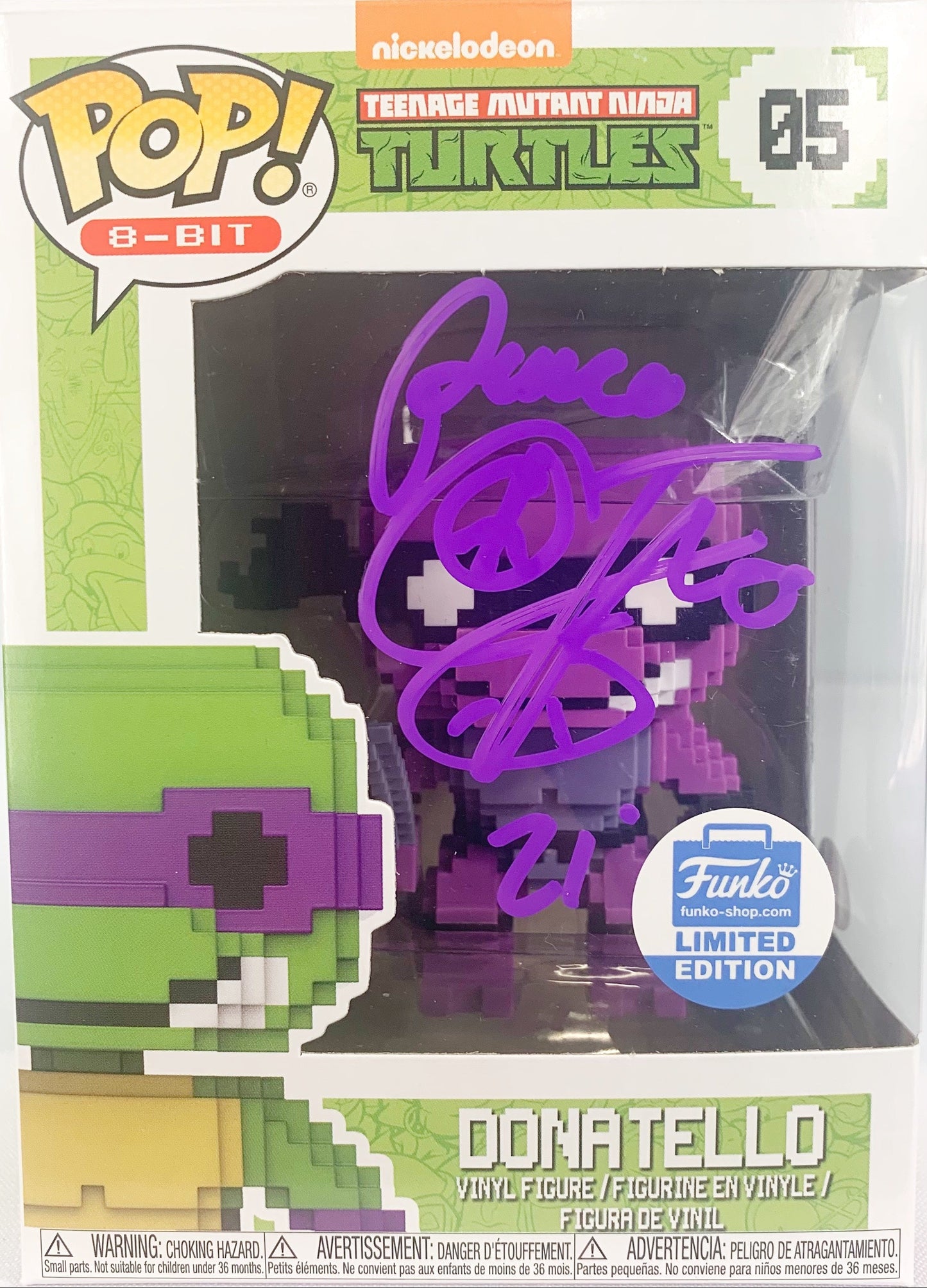 Corey Feldman autograph signed insc Funko Pop 8 Bit 5 Ninja Turtle Donatello PSA