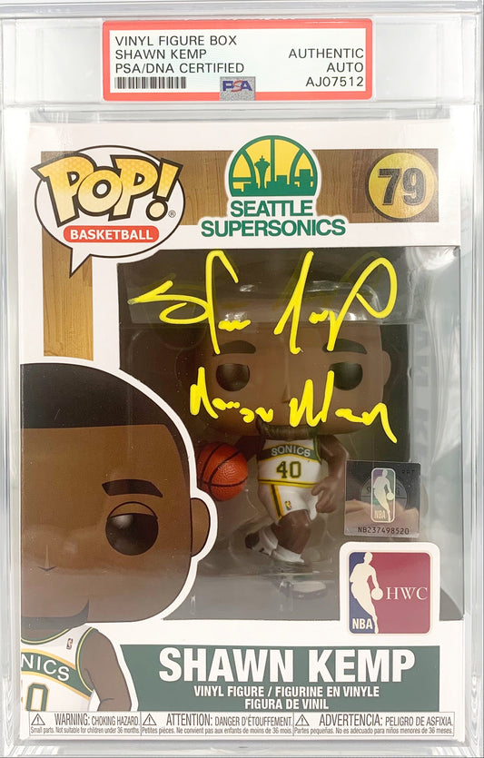 Shawn Kemp autographed inscribed Funko Pop Seattle Supersonics PSA Encapsulated
