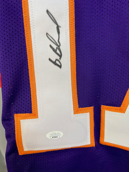 BUSHAUD BREELAND SIGNED CUSTOM PURPLE COLLEGE STYLE AUTOGRAPHED JERSEY JSA COA
