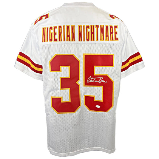 Christian Okoye autographed signed jersey NFL Kansas City Chiefs JSA COA