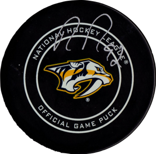 Ryan Johansen autographed signed authentic puck NHL Nashville Predators PSA COA