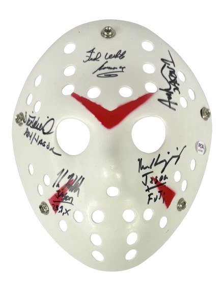 White Lehman Kirzinger Wieand Hodder Signed Inscribed Jason Mask - JSA