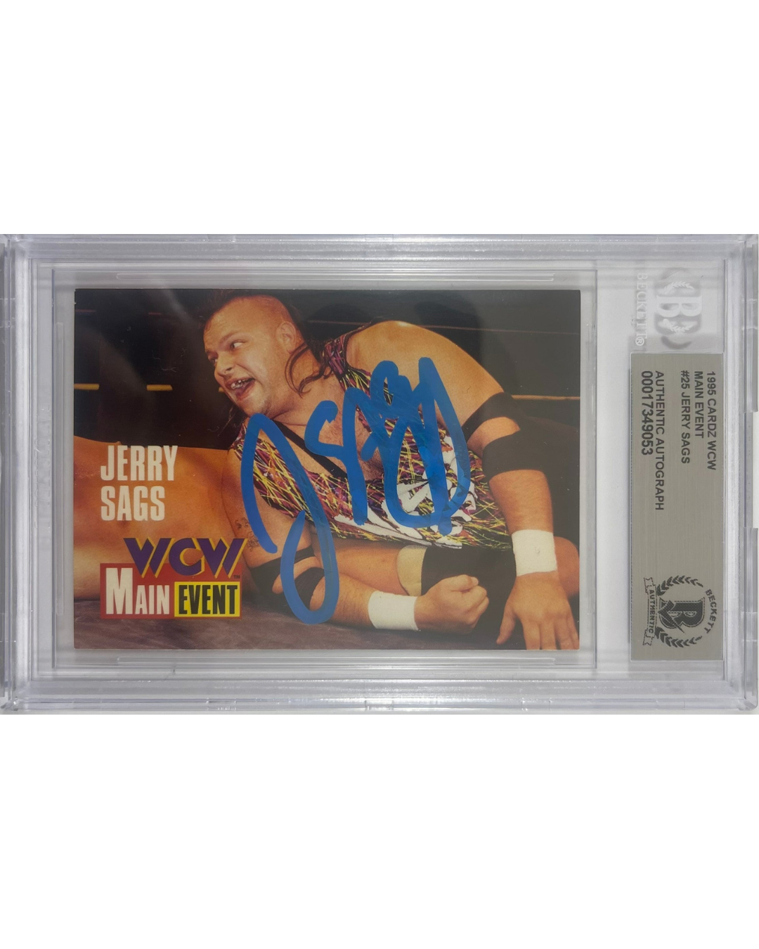 WWE WCW Nasty Boys Jerry Sags Autographed Signed CARDZ Card #25 1995 BAS Encapsulated