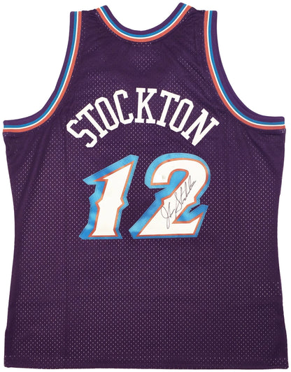 John Stockton Signed Authentic Mitchell & Ness 1996-97 Hardwood Classic Swingman Jersey - Beckett