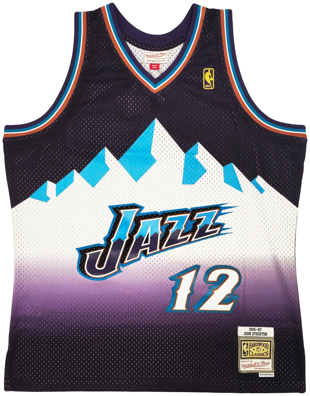 John Stockton Signed Authentic Mitchell & Ness 1996-97 Hardwood Classic Swingman Jersey - Beckett