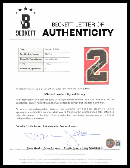 Michael Jordan Signed Framed Chicago BullJersey - Beckett