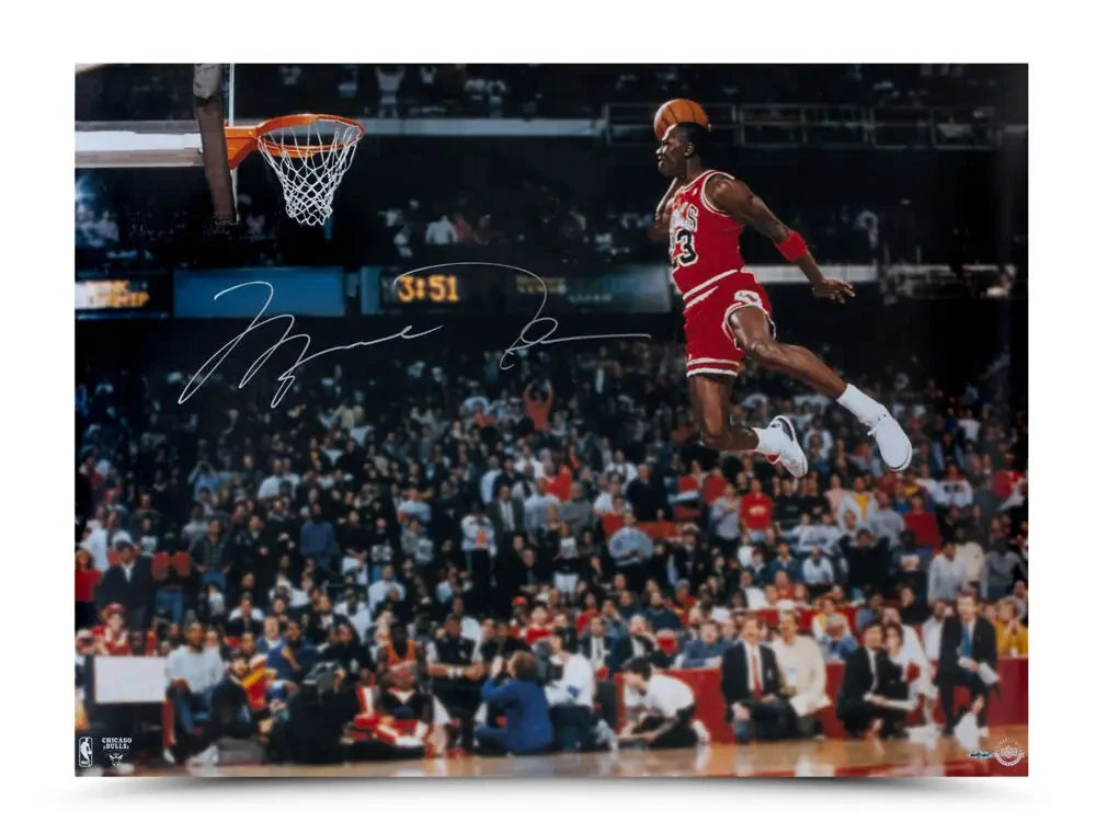 Michael Jordan Signed 1988 Slam Dunk Contest 30x40 Photo Chicago Bulls - UDA Holo