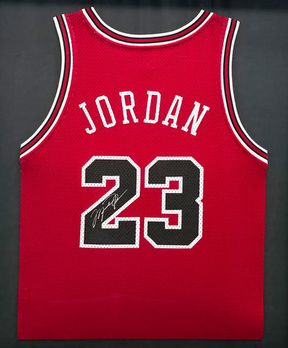 Michael Jordan Signed Framed Chicago BullJersey - Beckett