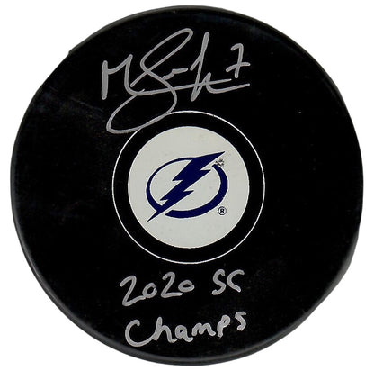 Mathieu Joseph autographed signed inscribed puck NHL Tampa Bay Lightning PSA COA