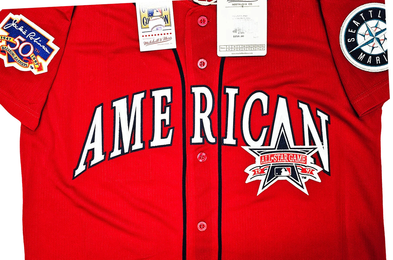 Ken Griffey Jr. Signed Mitchell & Ness 1997 All Star Game Jackie Robinson Patch Jersey - Beckett