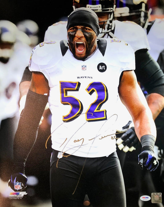 Ray Lewis Autographed 16x20 Photo NFL Baltimore Ravens PSA w/COA