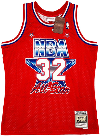 Magic Johnson Signed Mitchell & Ness 1991 All Star Game Hardwood Classic Swingman Jersey - Beckett