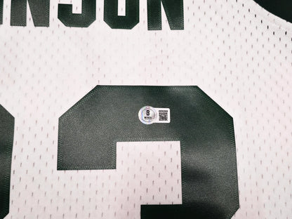 Magic Johnson Signed Mitchell & Ness 1978-79 College Vault Michigan State Spartans Jersey - Beckett