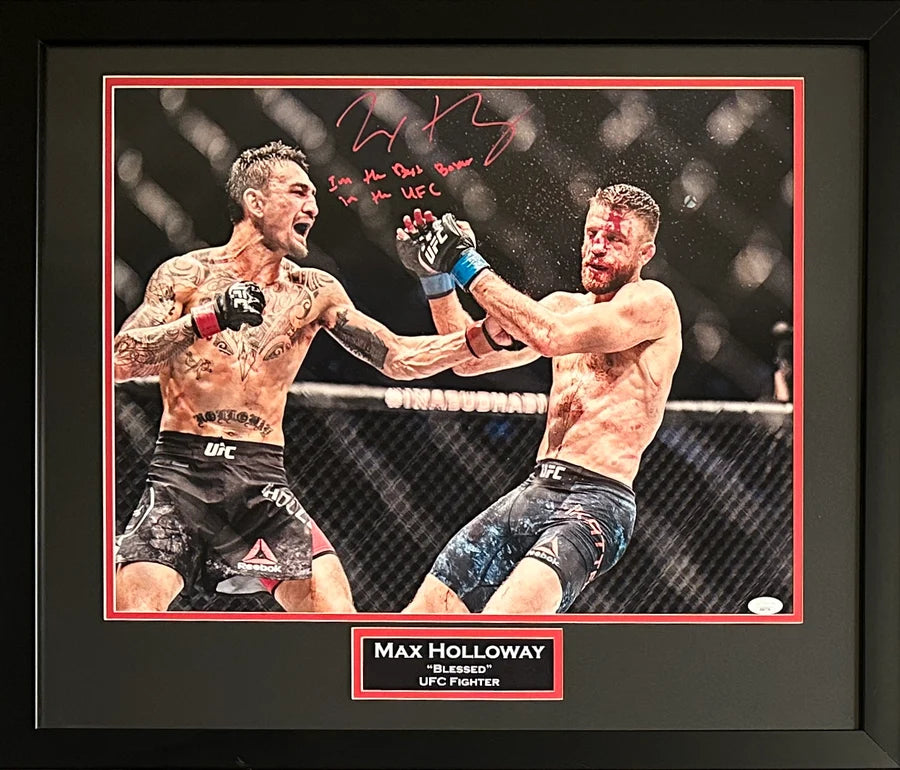 Max Holloway Signed Inscribed Framed 16x20 Photo - JSA