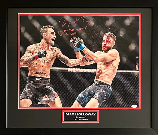 Max Holloway Signed Inscribed Framed 16x20 UFC Photo — JSA Authenticated