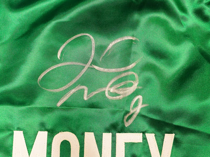 Floyd Mayweather Jr. Signed Green Boxing Trunks - Beckett