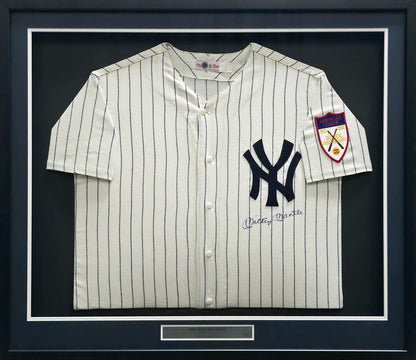 Mickey Mantle Signed Pinstripes Mitchell & Ness AL 50th Anniversary New York Yankees  Jersey - Beckett
