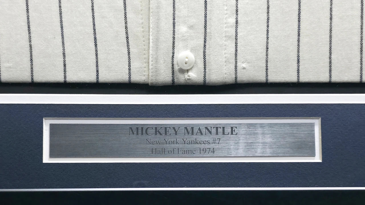 Mickey Mantle Signed Pinstripes Mitchell & Ness AL 50th Anniversary New York Yankees  Jersey - Beckett