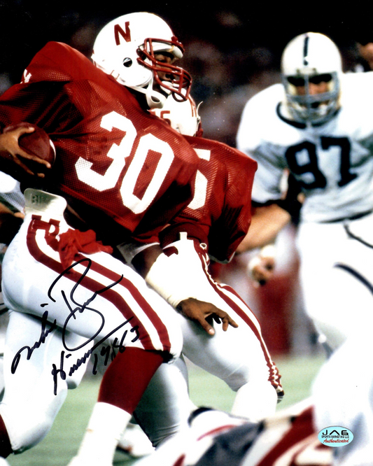 NCAA University of Nebraska–Lincoln Mike Rozier Autographed Signed Inscribed 8x10 Photo JAG COA