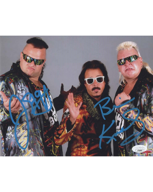 WWE WWF Nasty Boys Brian Knobbs & Jerry Sags Autographed Signed 8x10 Photo JSA COA