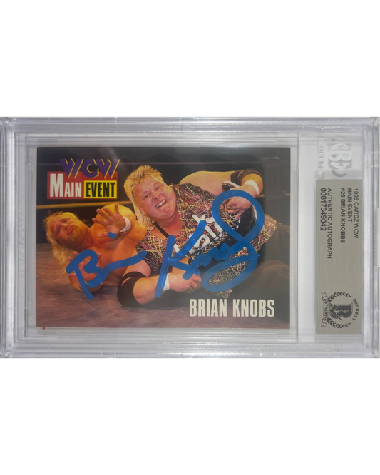 WWE WCW Nasty Boys Brian Knobbs Autographed Signed CARDZ Card #26 1995  BAS  Encapsulated