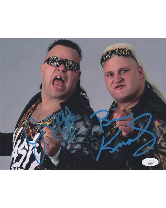 WWE WWF Nasty Boys Brian Knobbs & Jerry Sags Autographed Signed 8x10 Photo JSA COA