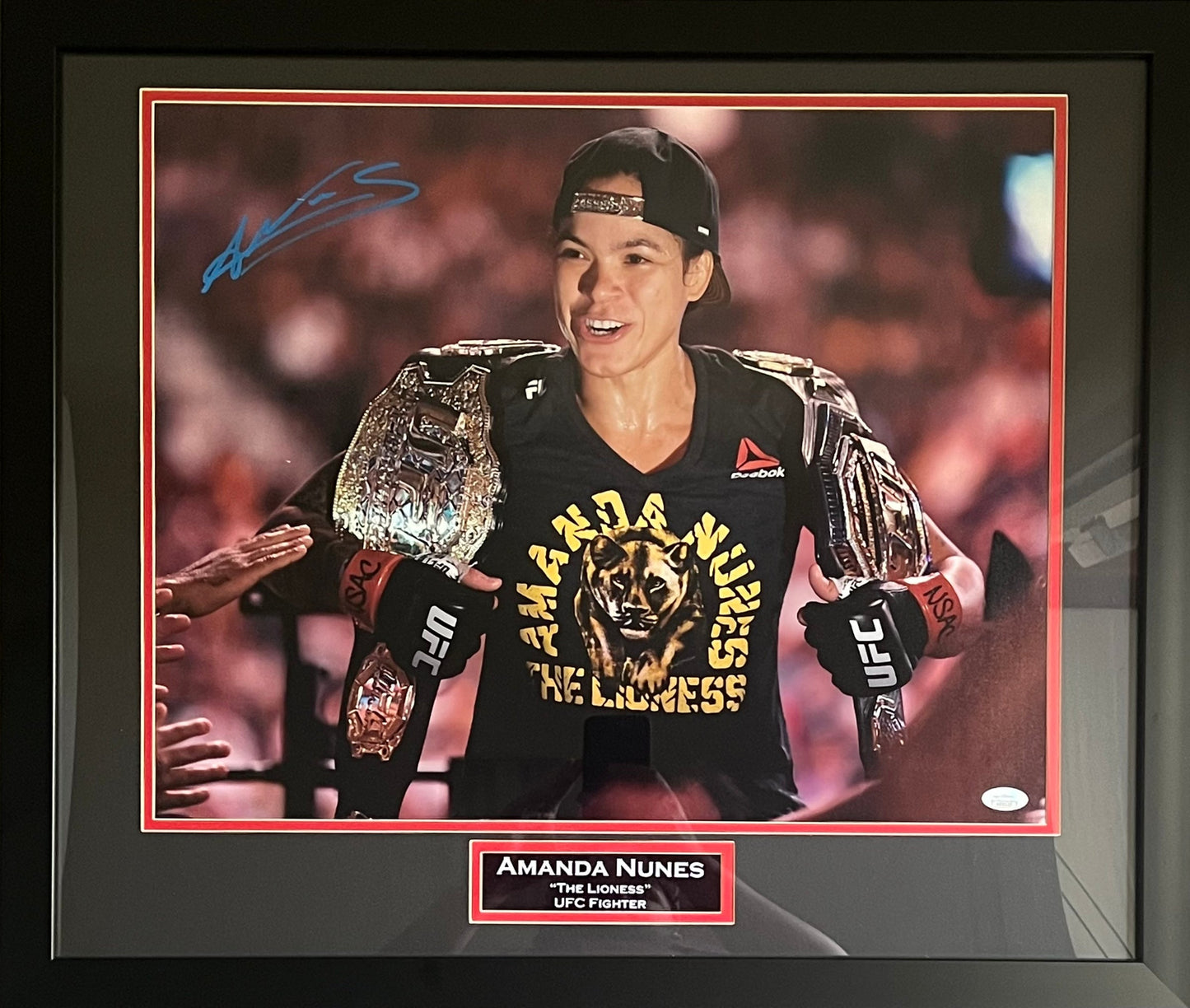 Amanda Nunes autographed signed UFC 16x20 framed photo JSA Dana White