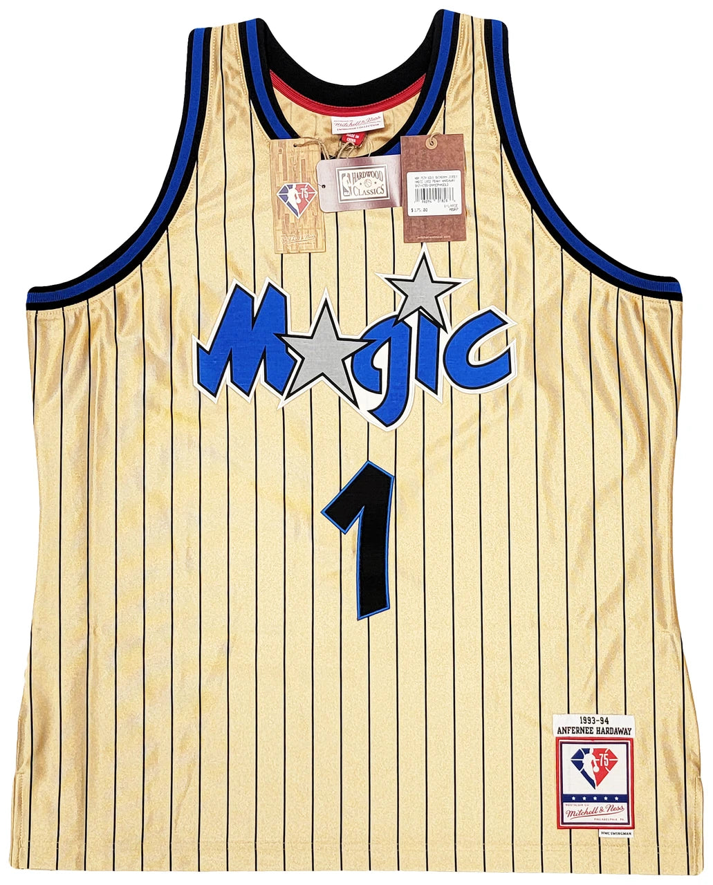 Anfernee Penny Hardaway Signed Mitchell & Ness 1993-94 75th Anniversary Hardwood Classic Swingman Orlando Magic Jersey -PSA/DNA