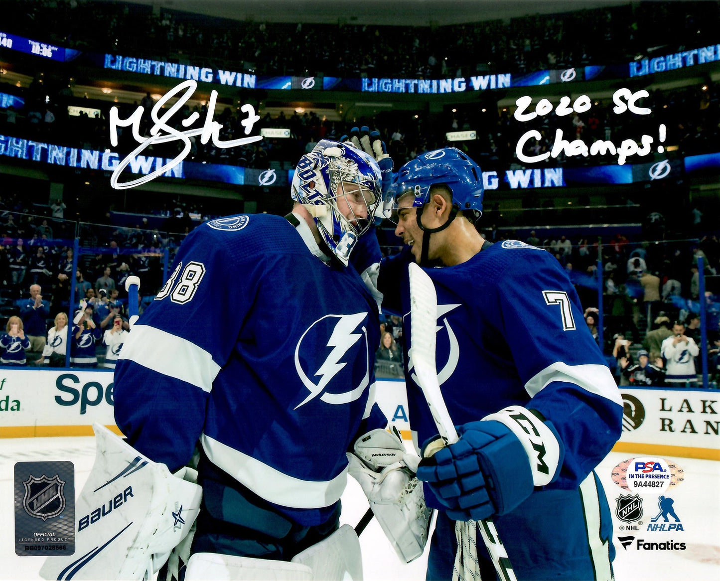 Mathieu Joseph autograph inscribed 8x10 photo NHL Tampa Bay Lightning PSA COA