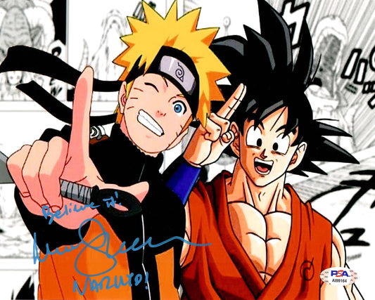 Maile Flanagan Naruto autographed inscribed 8x10 photo PSA COA Naruto Goku