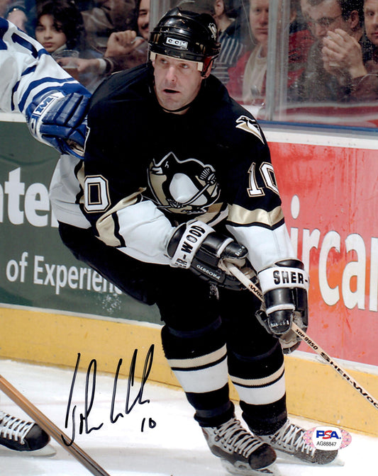 John LeClair autographed signed 8x10 photo NHL Pittsburgh Penguins PSA COA