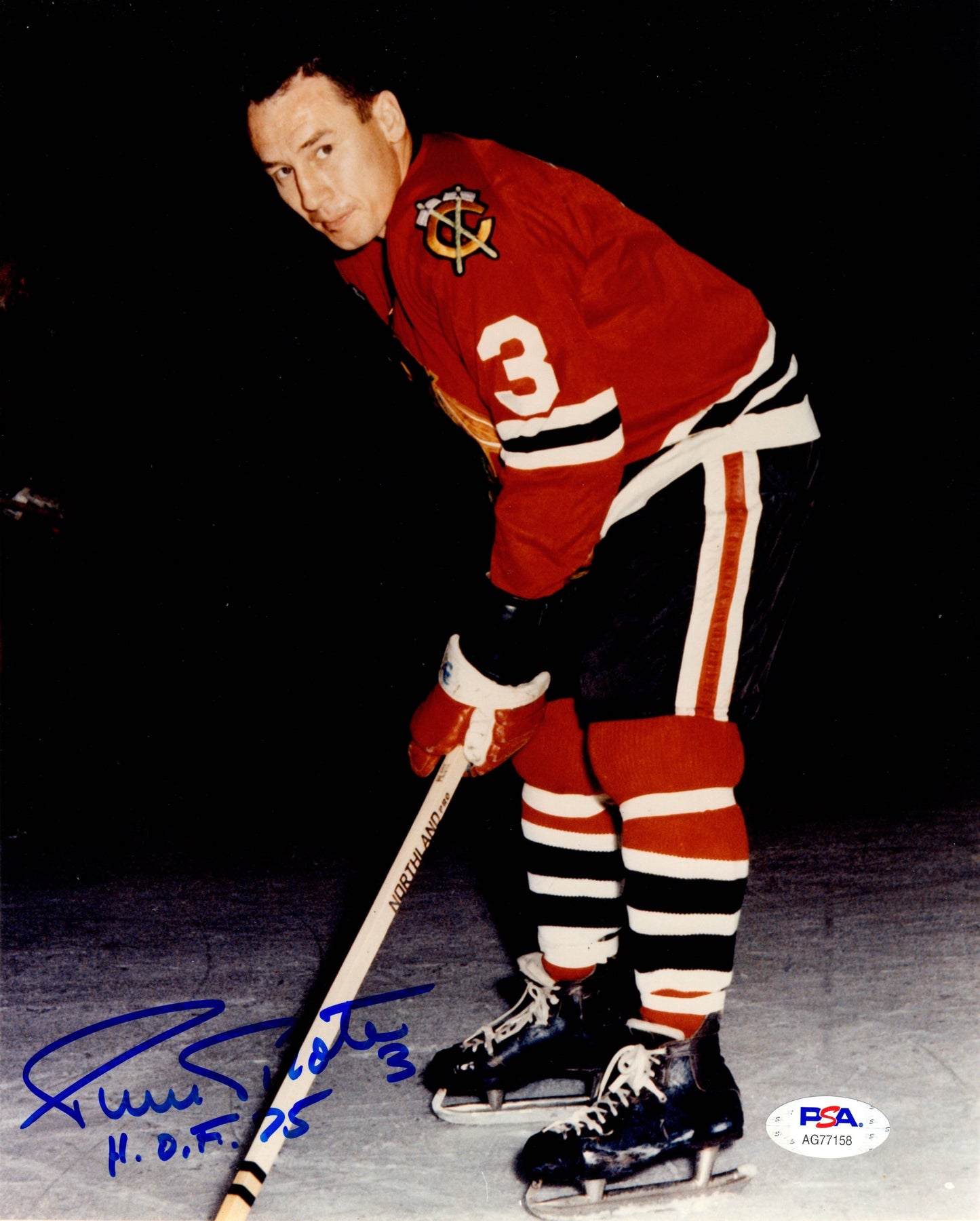Pierre Pilote autographed signed inscribed 8x10 photo NHL Chicago Black Hawks PSA COA HOF