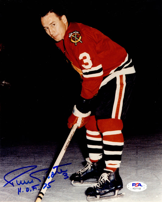 Pierre Pilote autographed signed inscribed 8x10 photo NHL Chicago Black Hawks PSA COA HOF