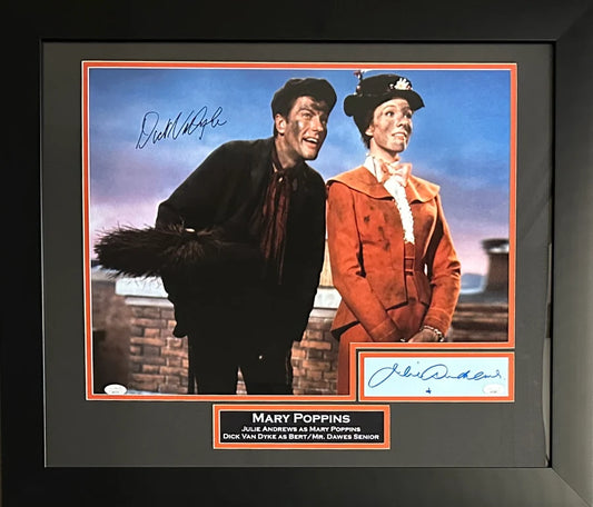 Dick Van Dyke Julie Andrews Dual Signed Framed 16x20 Photo - JSA