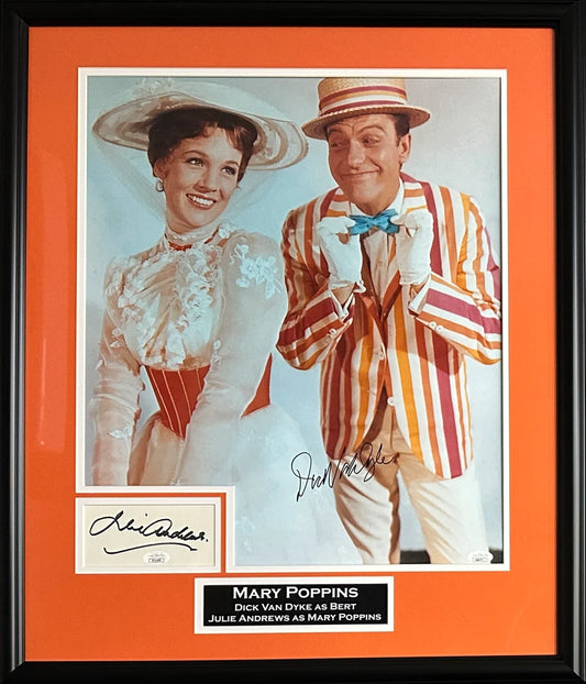 Dick Van Dyke Julie Andrews Dual Signed Framed 16x20 Photo - JSA