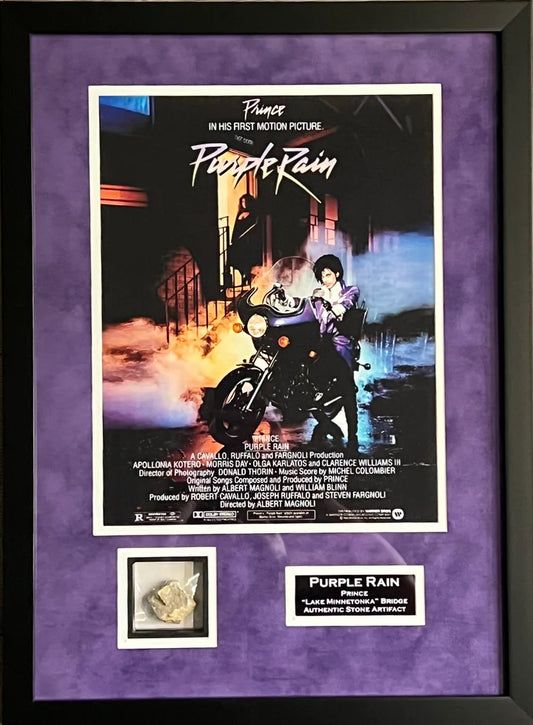 Purple Rain Prince Framed Relic Lake Minnetonka Bridge Authentic Piece - BFT