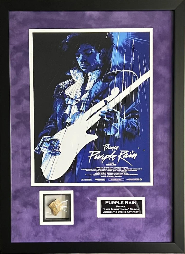 Purple Rain Prince Framed Relic Lake Minnetonka Bridge Authentic Piece - BFT