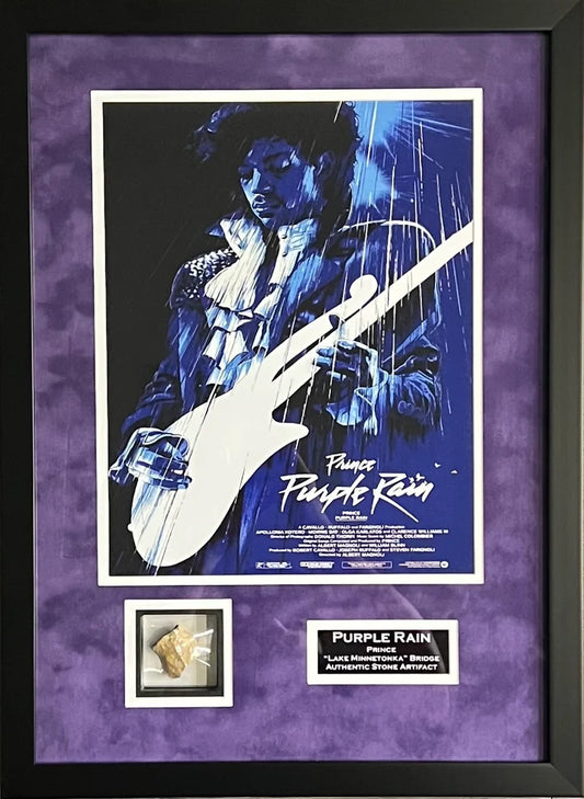 Purple Rain Prince Framed Relic Lake Minnetonka Bridge Authentic Piece - BFT