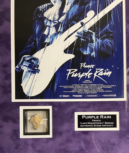 Purple Rain Prince Framed Relic Lake Minnetonka Bridge Authentic Piece - BFT